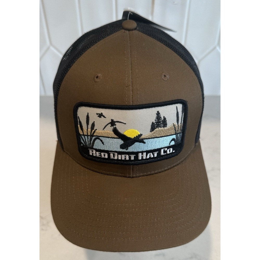 Red Dirt Hat Co Broadhead Brown Duck Pond Trucker Snapback Hat Mallard Hunt